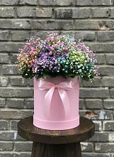 Цветочная композиция из Гипсофила и Розы в шляпной коробке #REPLACE_PRED# Котово