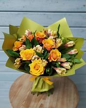 Букет цветов из:  Альстромерии и Розы в Котово
