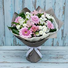 Букет цветов из:  Герберы, Альстромерии и Хризантемы в Котово