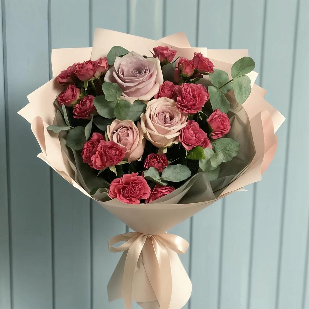 Букет цветов из: Гвоздики и Розы в Котово