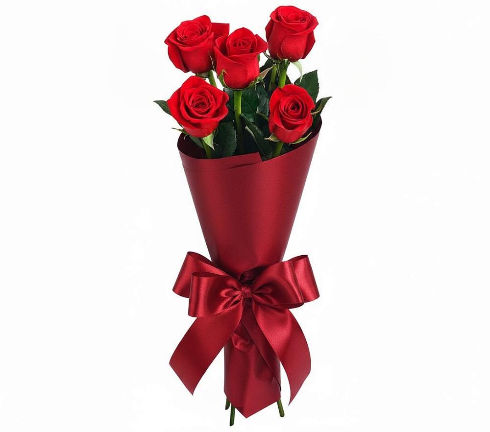 Букет 5 Красных роз Эдлесс Лав в Котово