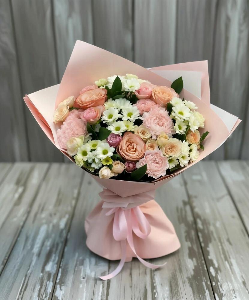 Букет цветов из: Гвоздики, Розы и Хризантемы в Котово