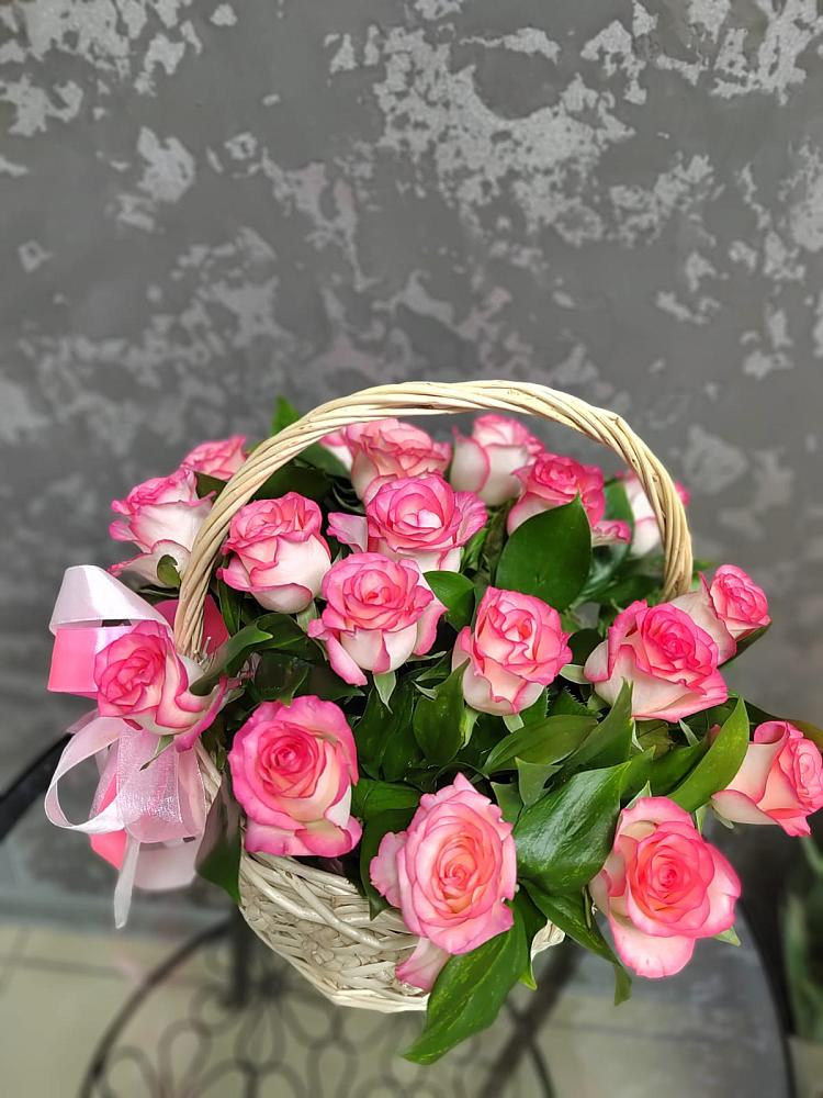 Цветочная композиция из Розы в корзине в Котово
