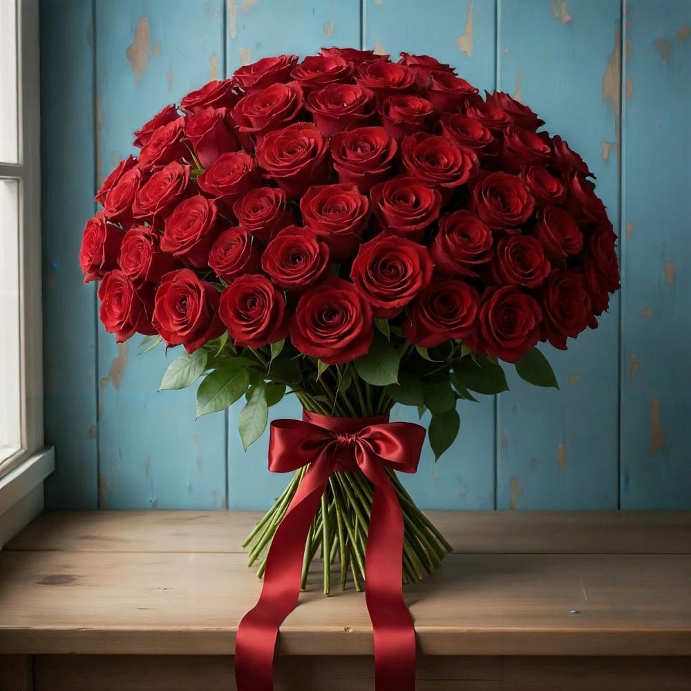 Букет Красные розы Блэк Меджик в Котово