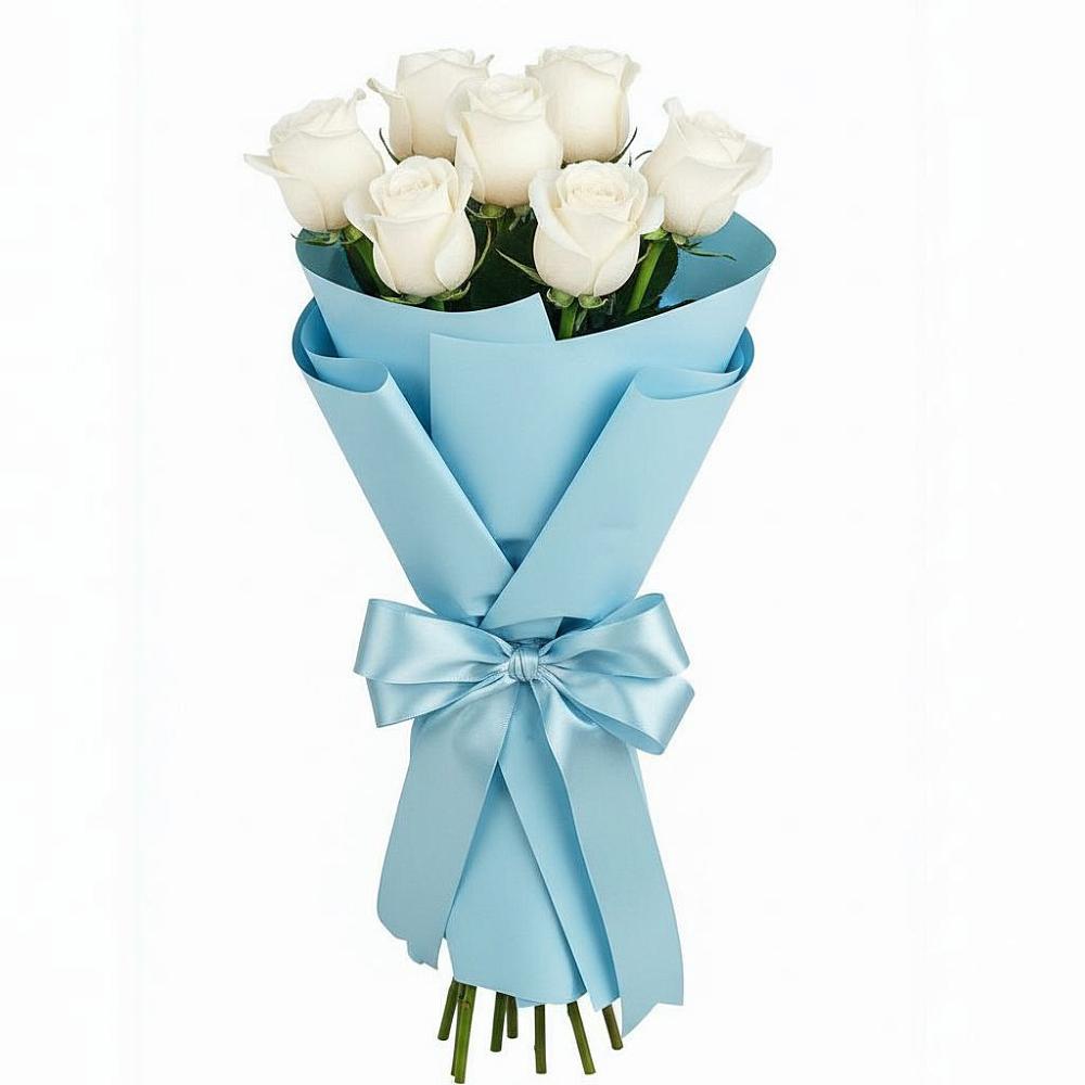 Букет 7 белых роз Проуд в Котово