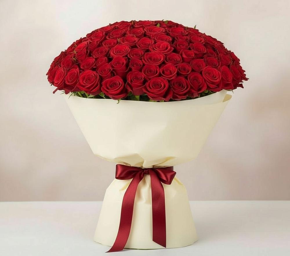 Букет 101 Красная роза Милано в Котово