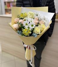 Букет цветов из:  Альстромерии, Розы и Хризантемы в Котово