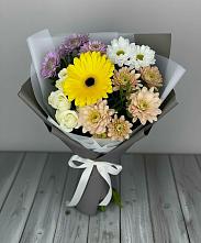 Букет цветов из:  Розы, Герберы и Хризантемы в Котово