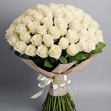 Букет 101 беля роза Белоснежка в Котово