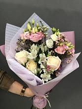Букет цветов из:  Альстромерии, Розы и Лизиантусы #REPLACE_PRED# Котово
