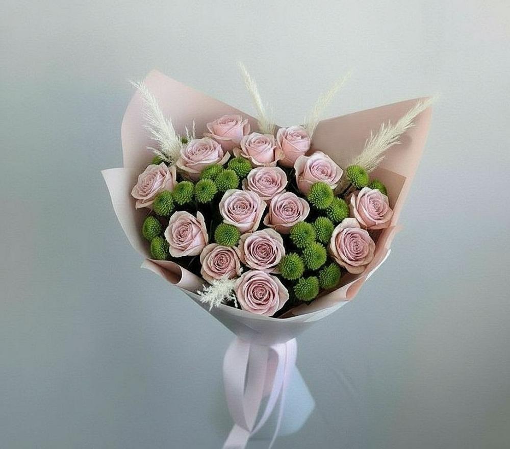 Букет цветов из: Розы и Хризантемы в Котово