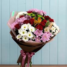 Букет цветов из:  Розы, Хризантемы и Альстромерии в Котово