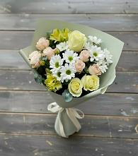 Букет цветов из:  Альстромерии, Розы и Хризантемы в Котово