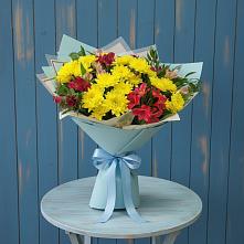 Букет цветов из:  Альстромерии и Хризантемы в Котово