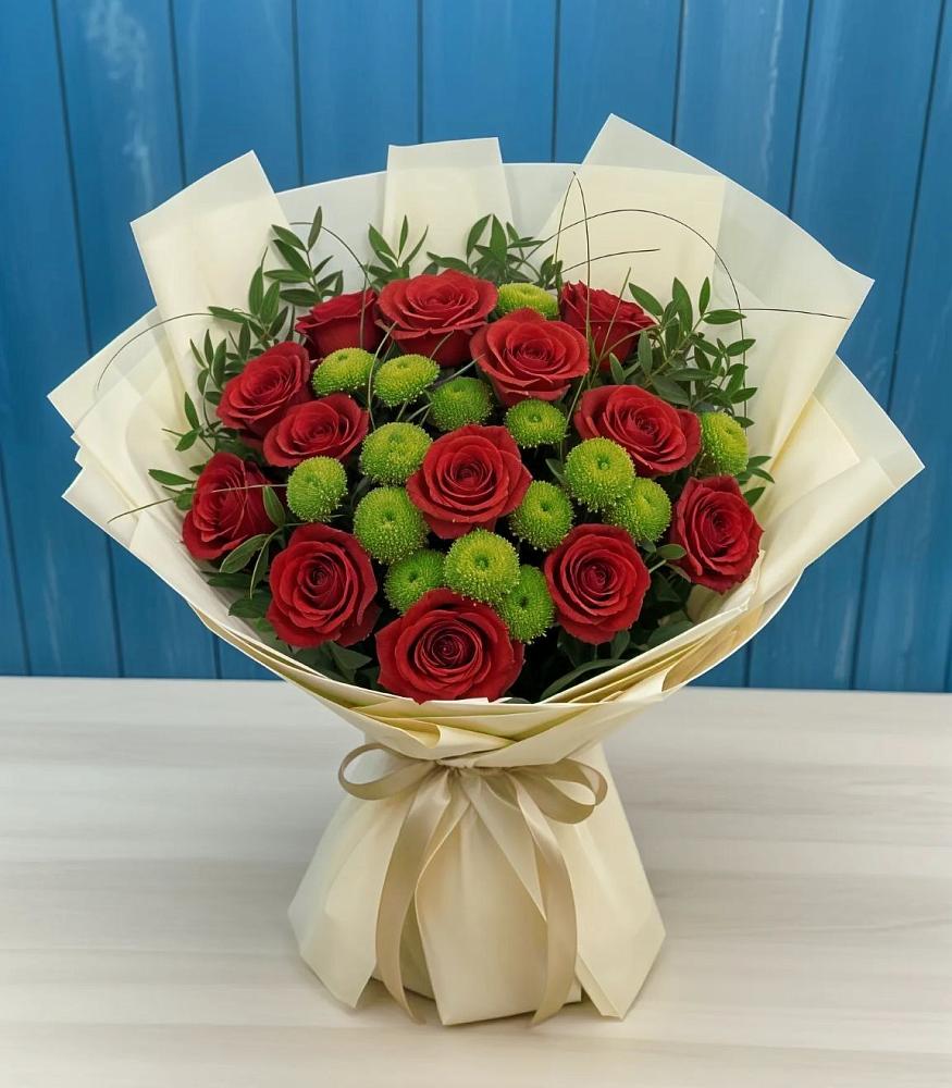 Букет цветов из: Розы и Хризантемы в Котово