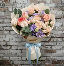 Букет цветов из:  Розы, Лизиантусы и Гвоздики в Котово